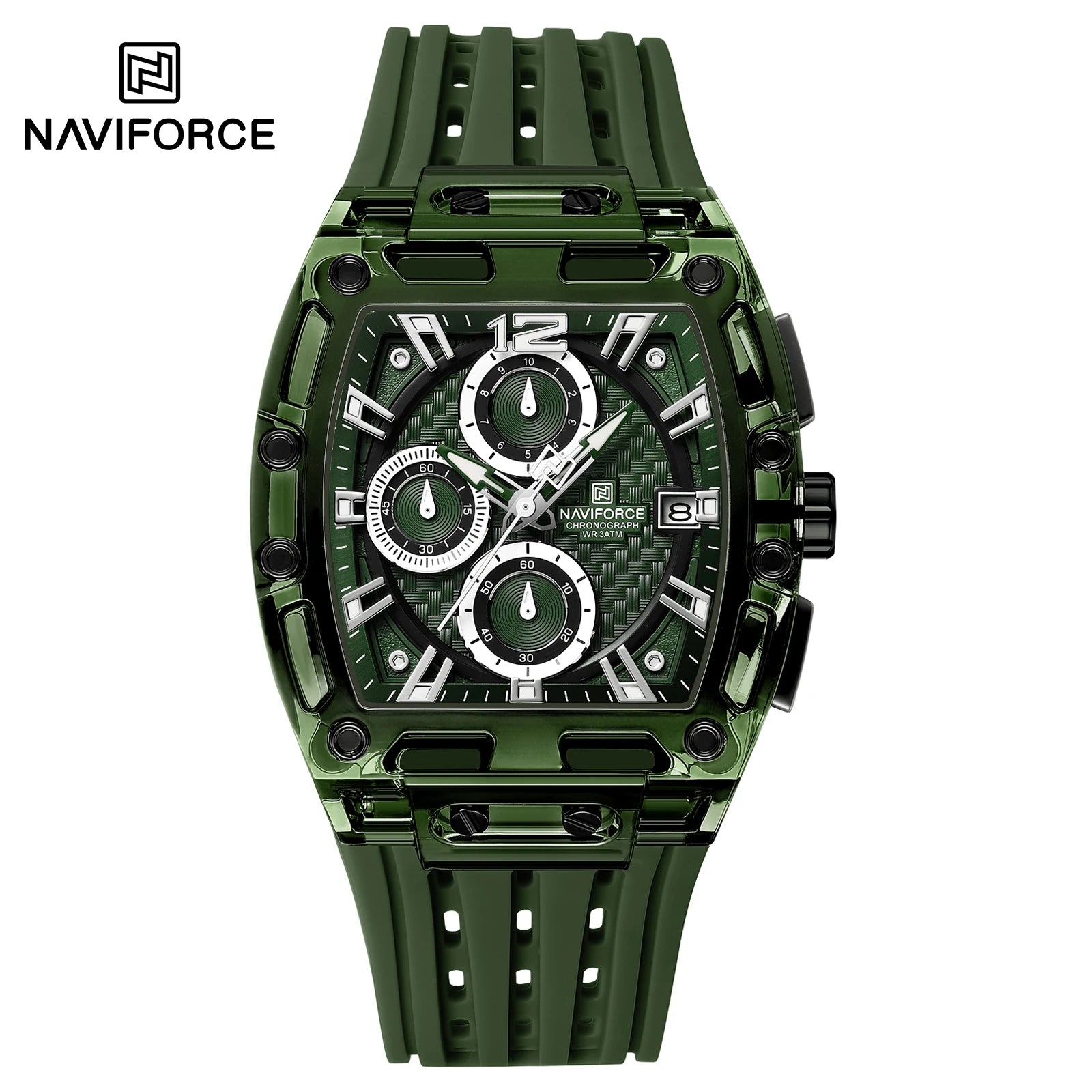 NAVIFORCE 2025 New Design Transparent Tonneau Watch Men Quartz Man Watches Waterproof Luxury Sport Out Door montre homme