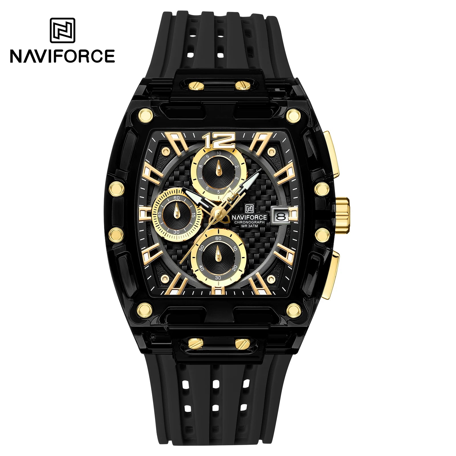 NAVIFORCE 2025 New Design Transparent Tonneau Watch Men Quartz Man Watches Waterproof Luxury Sport Out Door montre homme