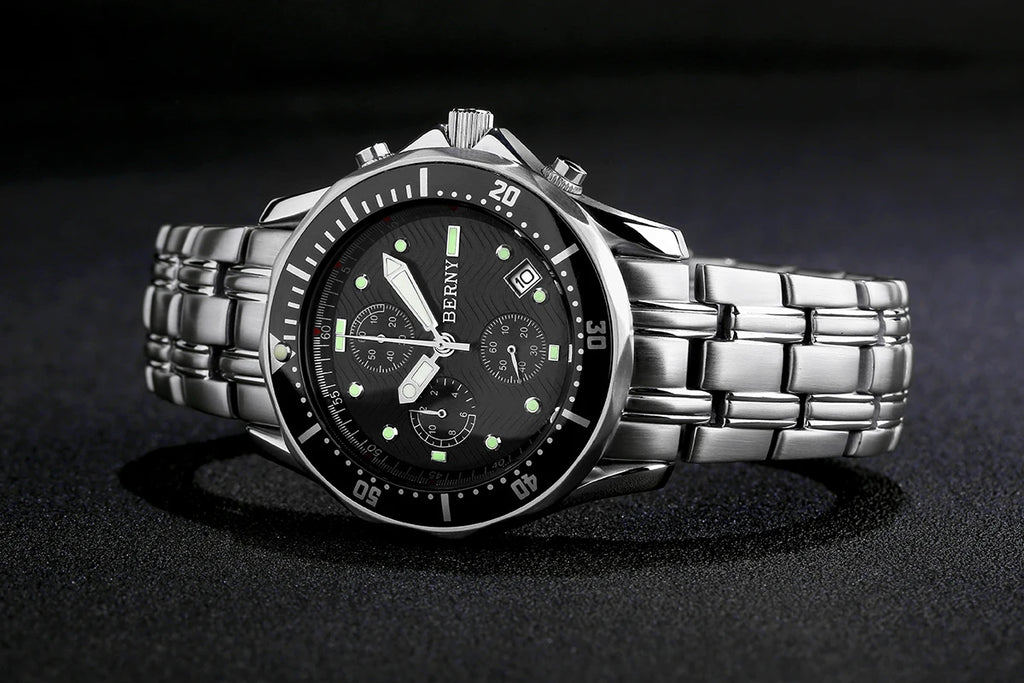 Top Quartz Watch for Men Luminous Luxury Brand Calendar Stainless Steel  OS10 Move Waterproof Fashion Men's Quartz Wristwatches