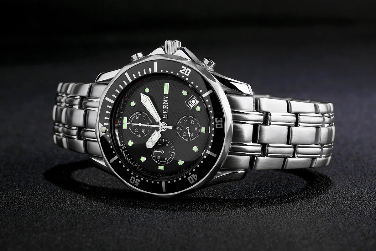 Top Quartz Watch for Men Luminous Luxury Brand Calendar Stainless Steel  OS10 Move Waterproof Fashion Men's Quartz Wristwatches