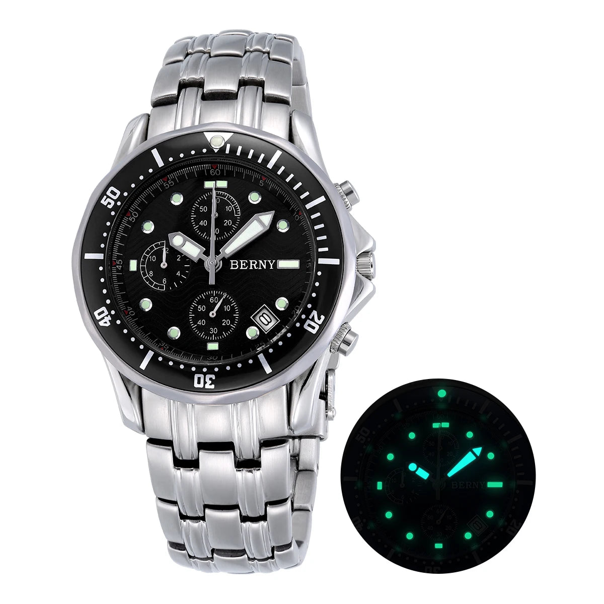 Top Quartz Watch for Men Luminous Luxury Brand Calendar Stainless Steel  OS10 Move Waterproof Fashion Men's Quartz Wristwatches