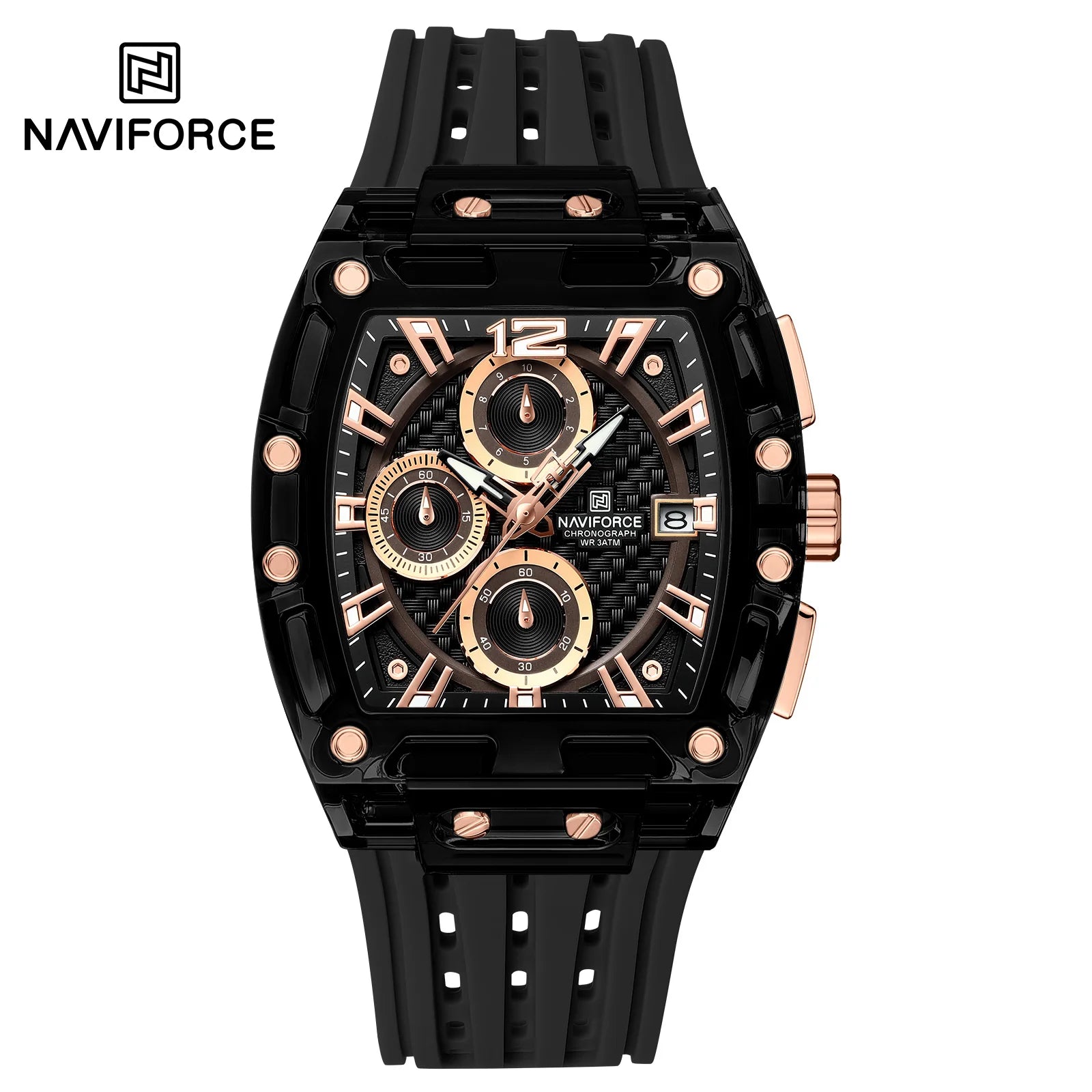 NAVIFORCE 2025 New Design Transparent Tonneau Watch Men Quartz Man Watches Waterproof Luxury Sport Out Door montre homme