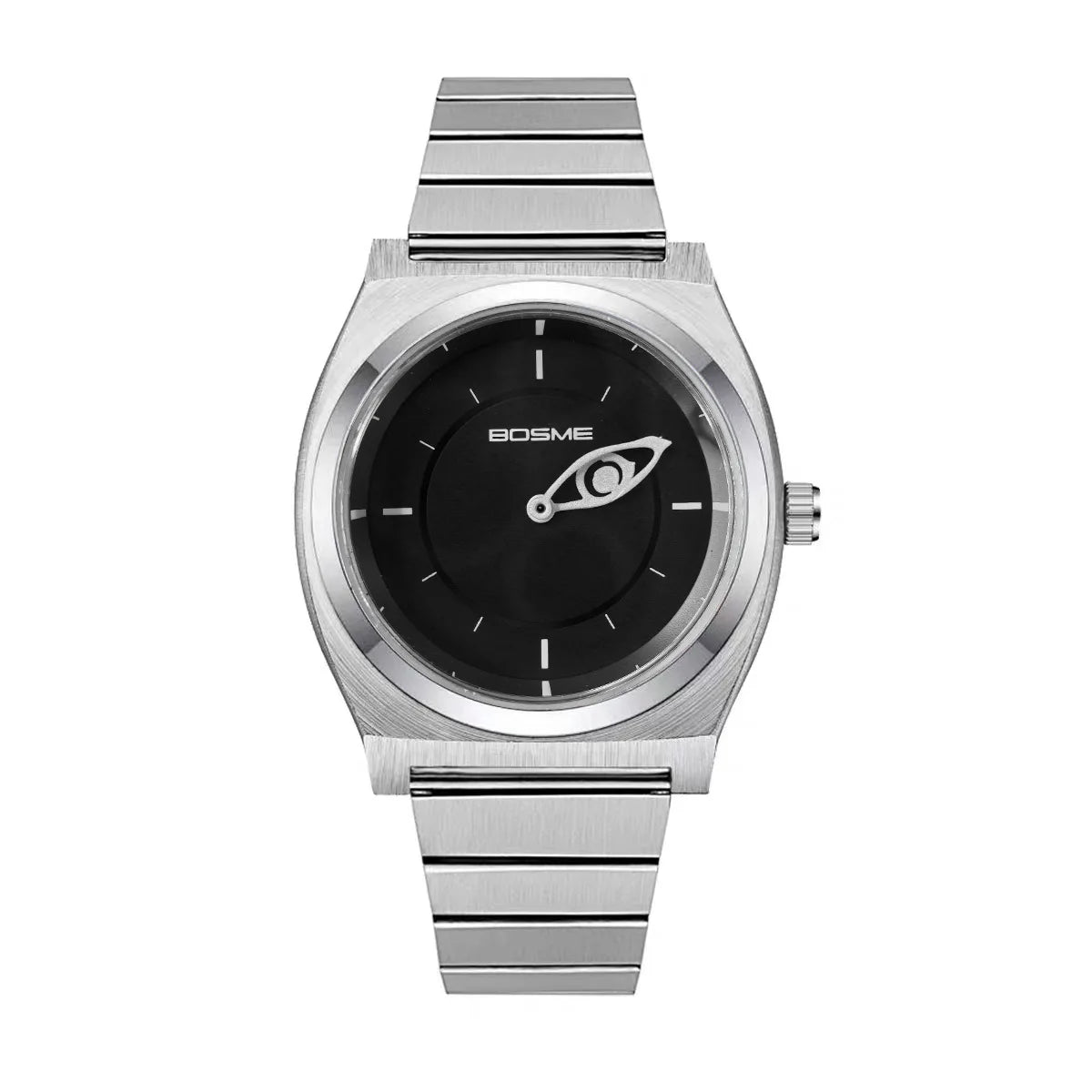 Men Quartz Watch Vintage Stained Glass Dial Minimalist Stainless Steel Band Wristwatch Fashion Casual Waterproof Watch for Men