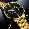 Luxury Stainless Steel Men Calendar Quartz Watch Fashion Mens Business Watches for Man Clock Reloj Hombre