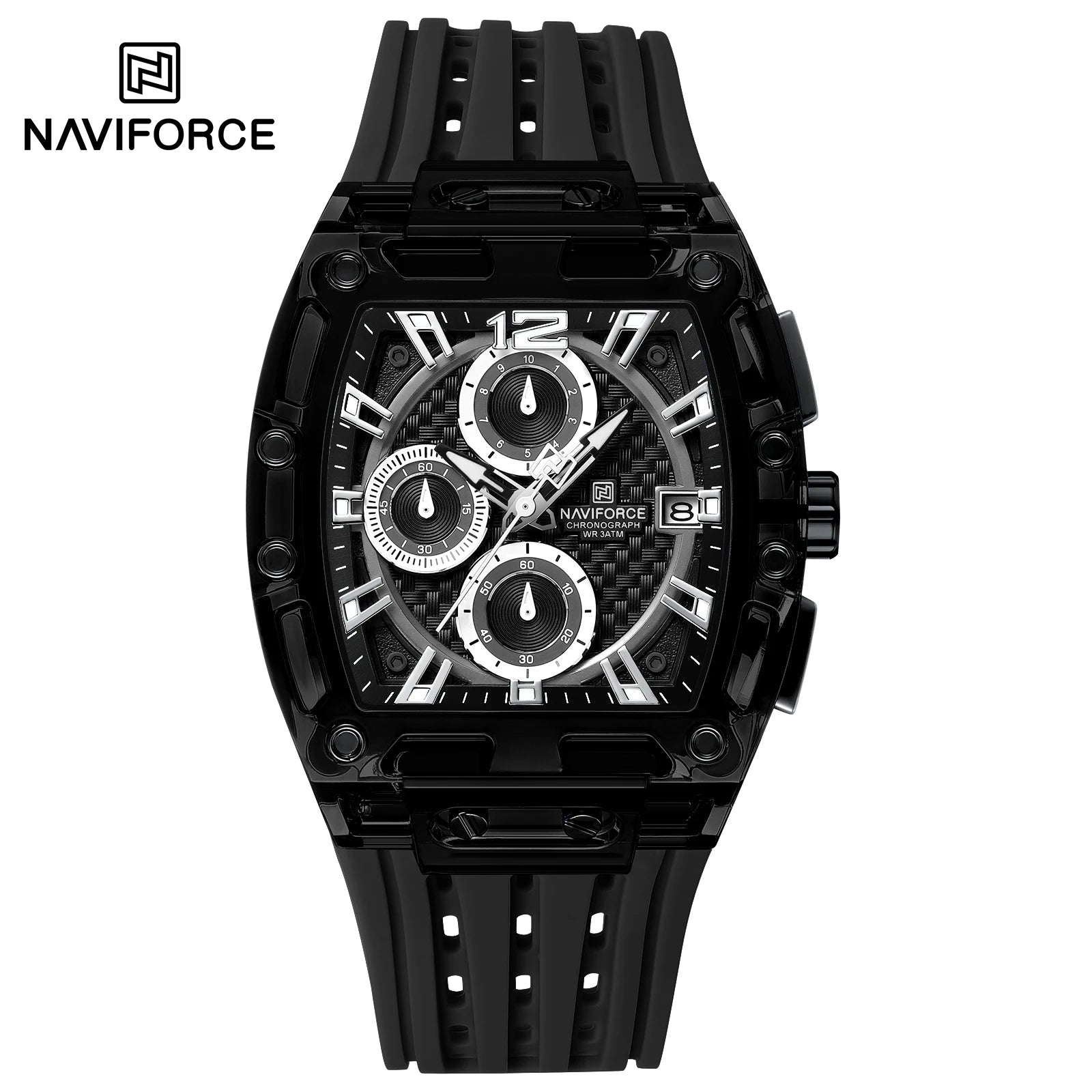 NAVIFORCE 2025 New Design Transparent Tonneau Watch Men Quartz Man Watches Waterproof Luxury Sport Out Door montre homme