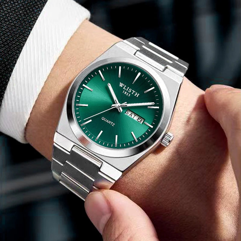 Man Watch Quartz Watch Luxury Waterproof Luminous Date Week Stainless Steel Men's Watch Male relógios masculino reloj hombre