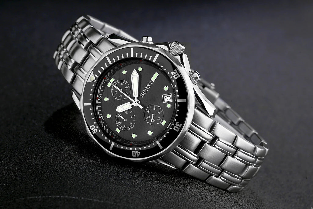 Top Quartz Watch for Men Luminous Luxury Brand Calendar Stainless Steel  OS10 Move Waterproof Fashion Men's Quartz Wristwatches