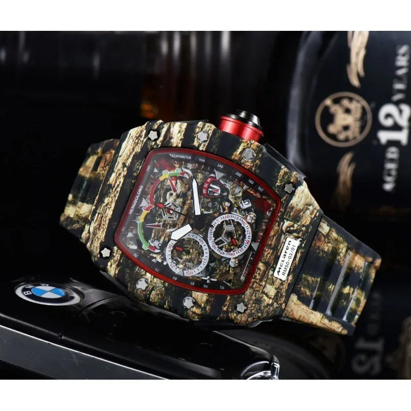 Unique Tonneau AAA Quartz Watch Men 2025 Luxury Brand Men's Watch Top Waterproof Creative Style Watch Wine Barrel Shaped Clcok