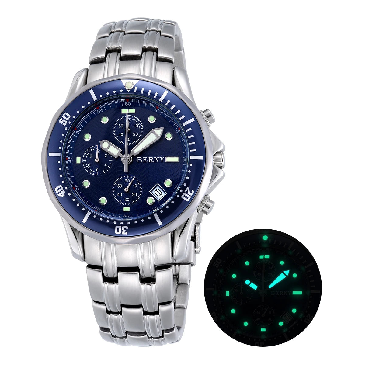 Top Quartz Watch for Men Luminous Luxury Brand Calendar Stainless Steel  OS10 Move Waterproof Fashion Men's Quartz Wristwatches