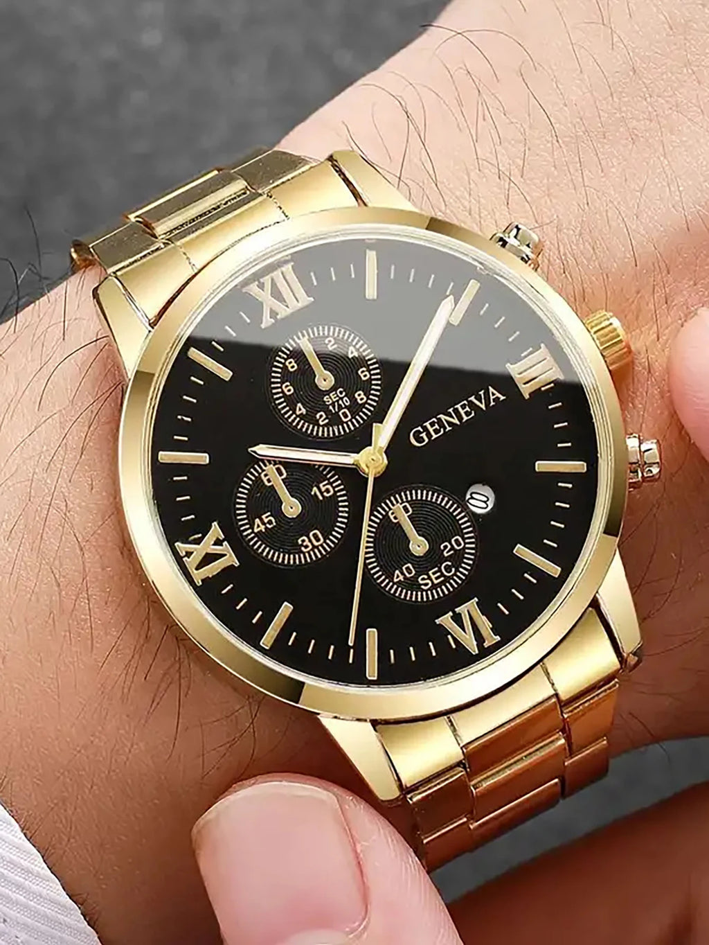 Men's Quartz Watch with Calendar Feature for Daily Wear Holiday Party Outfits Gift Wrapped Not Included