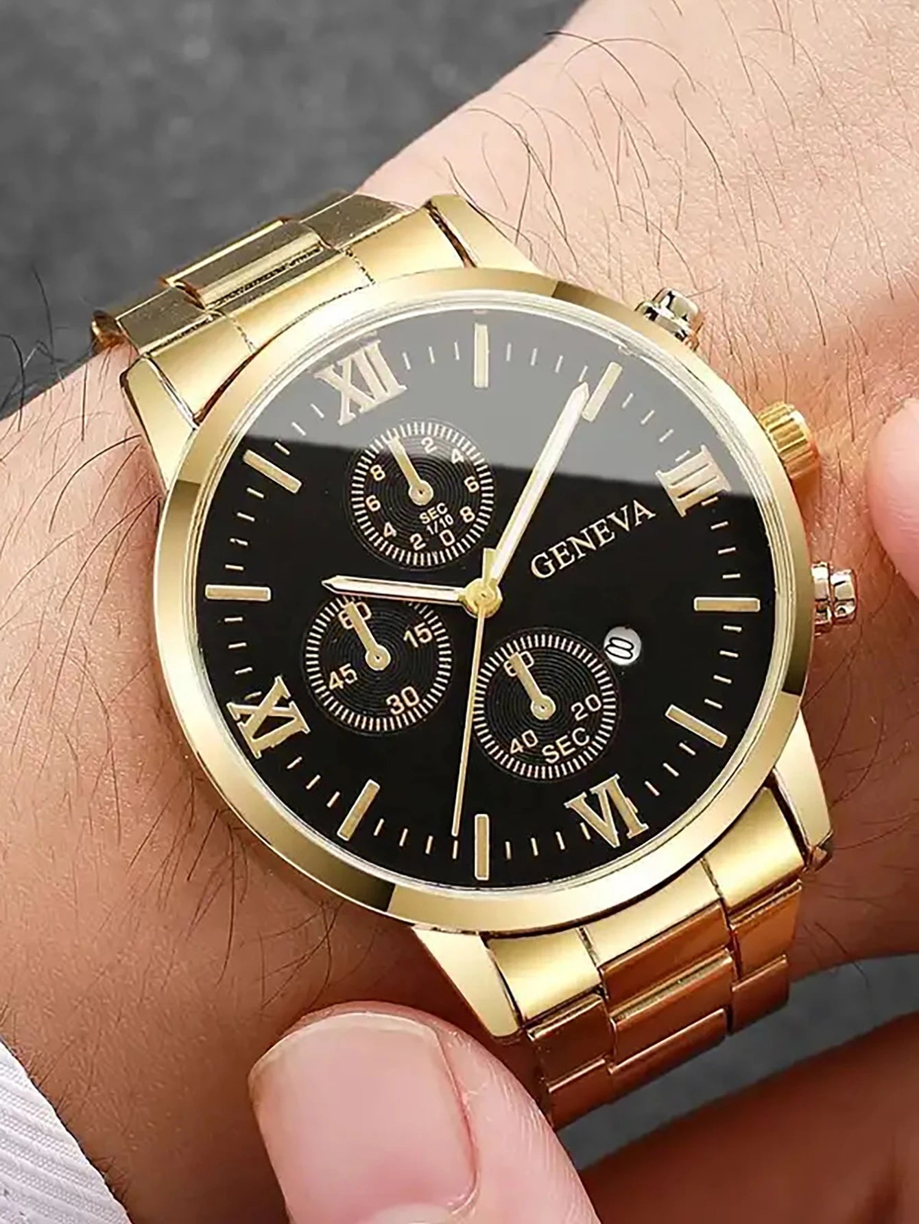 Men's Quartz Watch with Calendar Feature for Daily Wear Holiday Party Outfits Gift Wrapped Not Included
