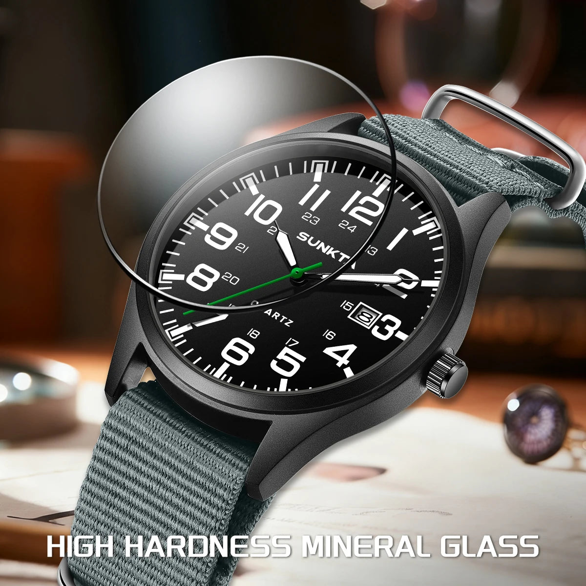 SUNKTA 2026 Fashion Mens Nylon Watches Black Luxury Men Army Military Quartz Watch Calendar Date Wristwatch Relogio Masculino