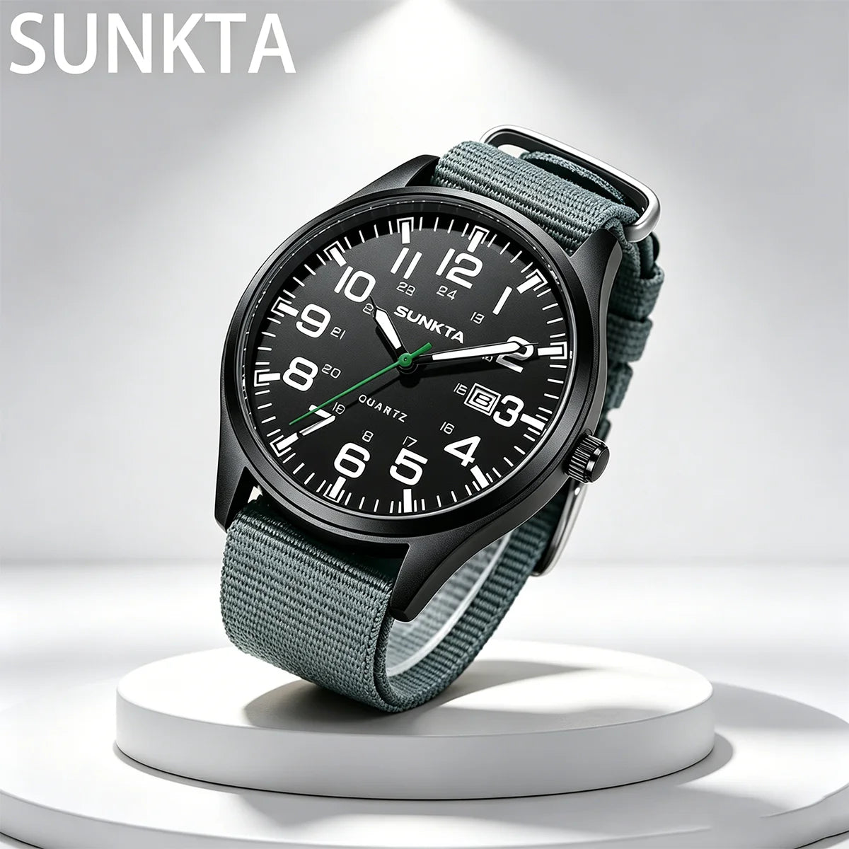 SUNKTA 2026 Fashion Mens Nylon Watches Black Luxury Men Army Military Quartz Watch Calendar Date Wristwatch Relogio Masculino